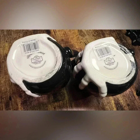 SET: 10 Strawberry Street | Skeleton Hand Ceramic Mugs - Picture 13 of 16